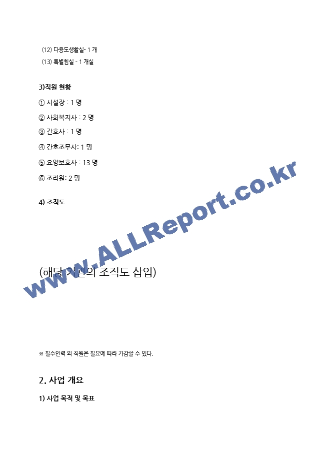 요양원 사업계획서 2026년 4회연속 평가 A등급 실제 사용분 (4 페이지)